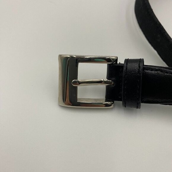 Liz Claiborne Womens Signature Logo Belt Size Medium Silver Tone Buckle - Picture 2 of 14